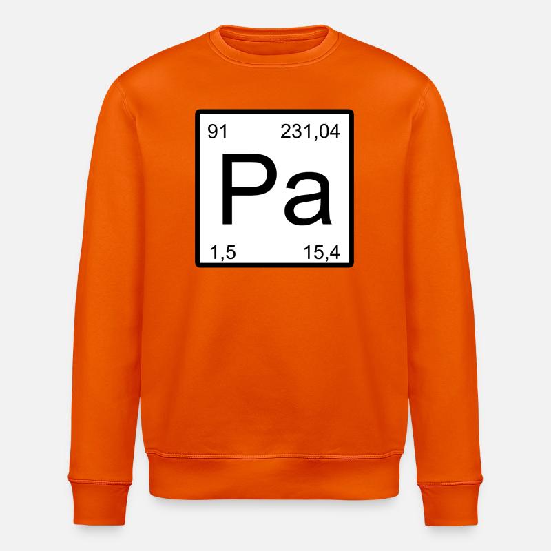 Protactinium Pa Element Typography - Stanley/Stella ROLLER Unisex Organic Sweatshirt - bright orange