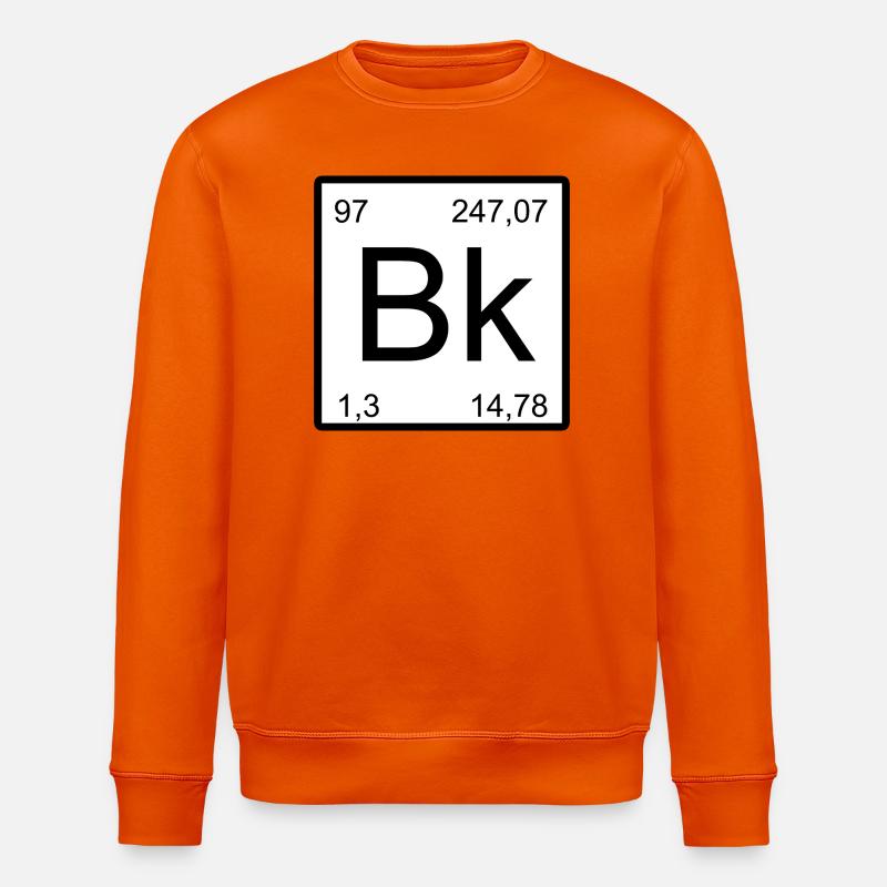 Berkelium Bk Symbol Kunst im Periodensystem-Stil - Stanley/Stella Unisex Bio-Sweatshirt ROLLER - Tieforange