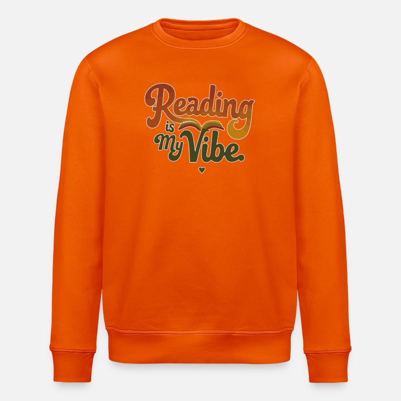 Reading Is My Vibe – Retro Buchspruch - Stanley/Stella Unisex Bio-Sweatshirt ROLLER - Tieforange
