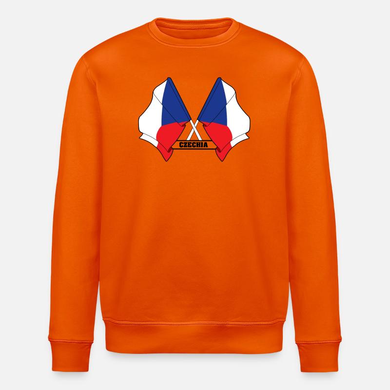 RÉPUBLIQUE TCHÈQUE – Drapeaux croisés - Sweat bio ROLLER Stanley/Stella Unisexe - orange profond