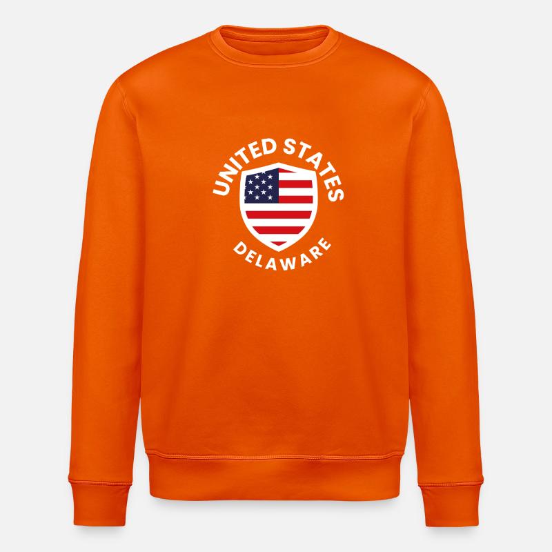 USA Delaware Shield Flagge - Stanley/Stella Unisex Bio-Sweatshirt ROLLER - Tieforange