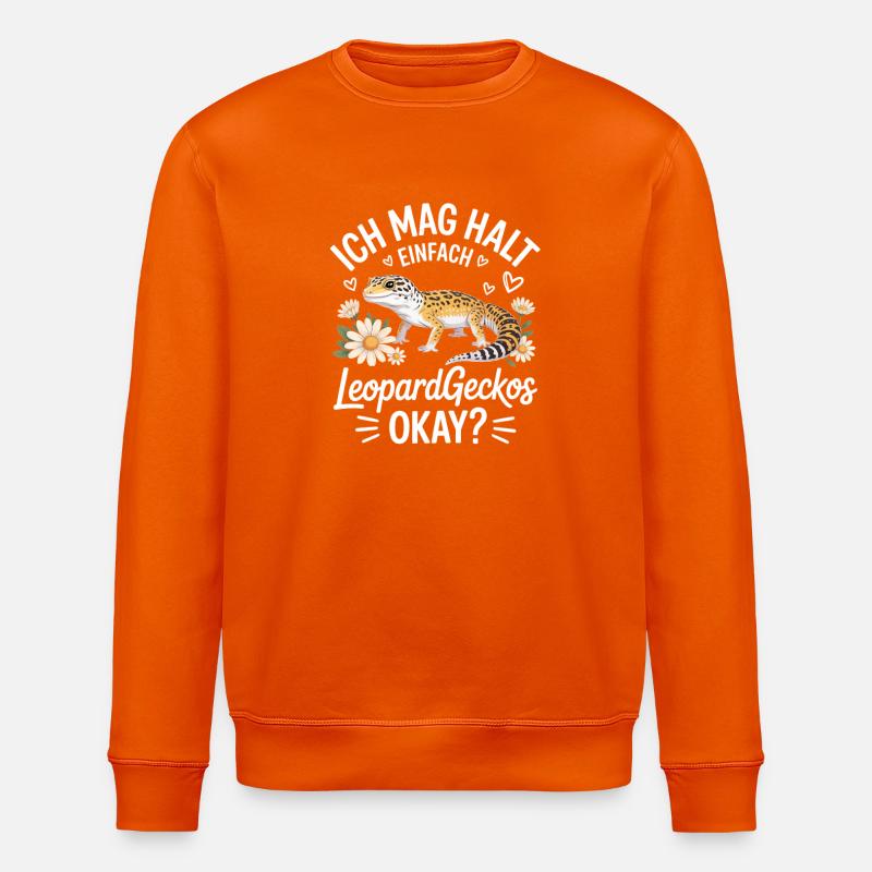 Diction du cœur de gecko léopard - Sweat bio ROLLER Stanley/Stella Unisexe - orange profond