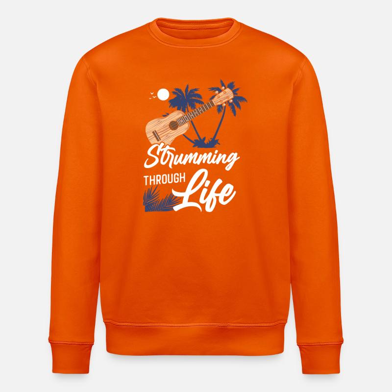 Hawaiian Ukulele Uke Strumming - Stanley/Stella Unisex Bio-Sweatshirt ROLLER - Tieforange