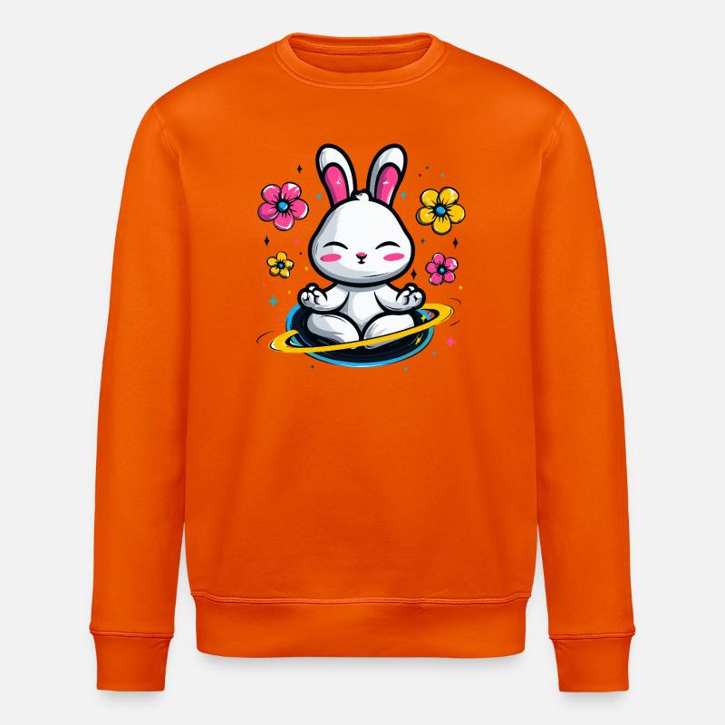 Mondbunny im Blütenkreis - Stanley/Stella Unisex Bio-Sweatshirt ROLLER - Tieforange