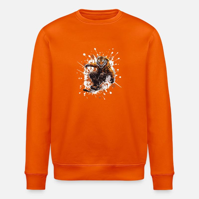 Tiger Snowboard - Stanley/Stella Unisex Bio-Sweatshirt ROLLER - Tieforange