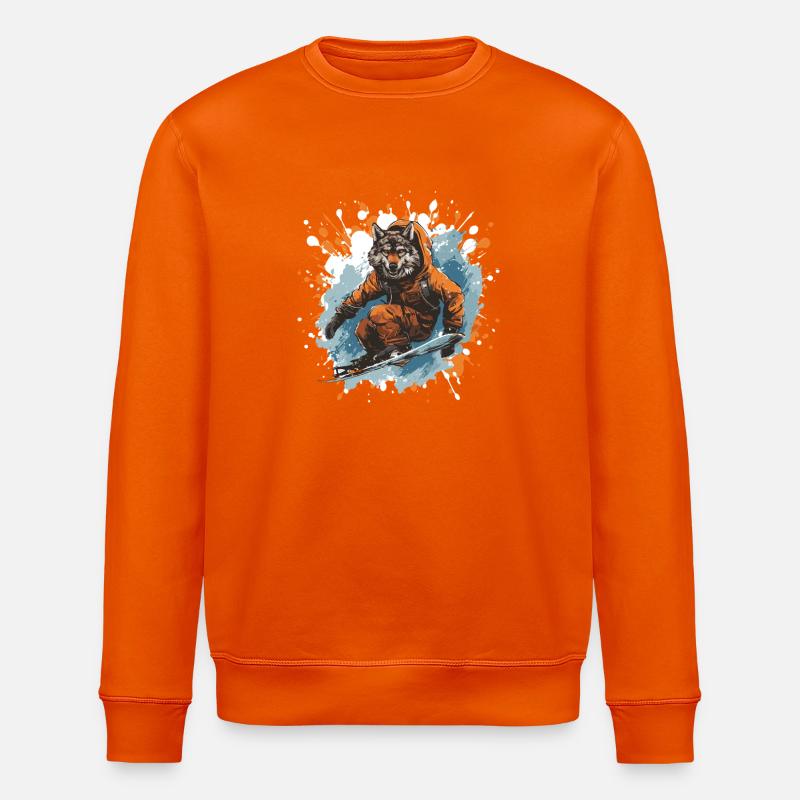 Wolf Snowboard - Stanley/Stella ROLLER Unisex Organic Sweatshirt - bright orange