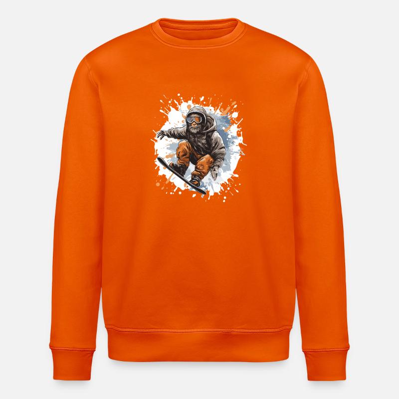 Monkey Snowboard - Stanley/Stella ROLLER Unisex Organic Sweatshirt - bright orange