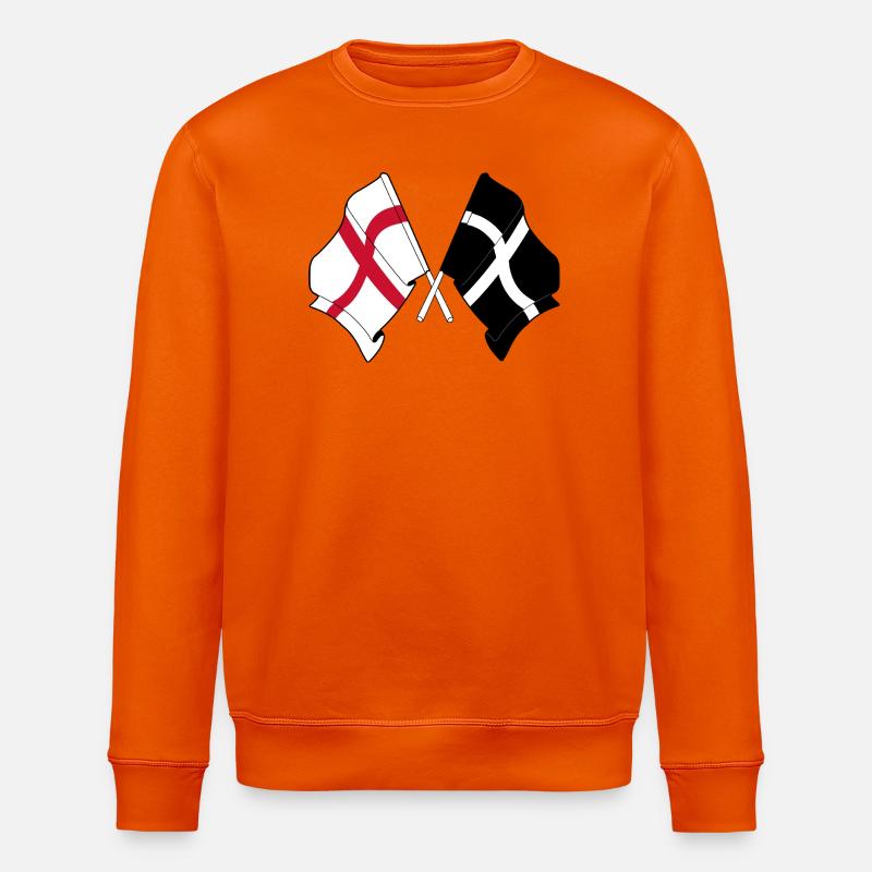 Cornwall & England Crossed - Stanley/Stella Unisex Bio-Sweatshirt ROLLER - Tieforange