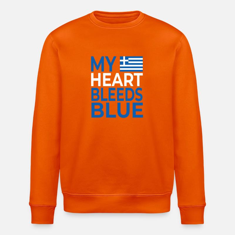 Mon cœur saigne bleu Grèce - Sweat bio ROLLER Stanley/Stella Unisexe - orange profond