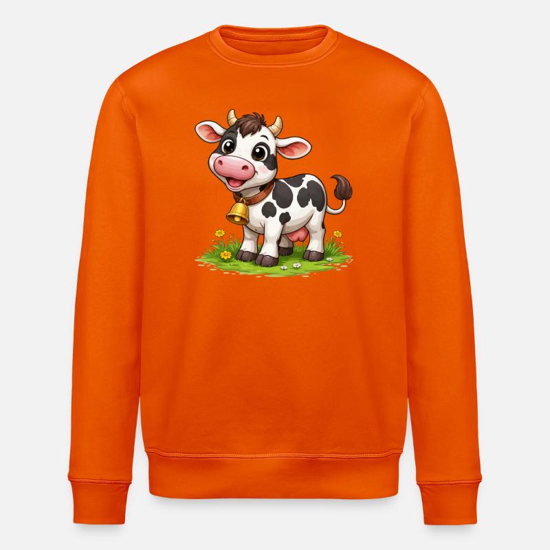 Kuh mit Glöckchen auf Weide - Stanley/Stella Unisex Bio-Sweatshirt ROLLER - Tieforange