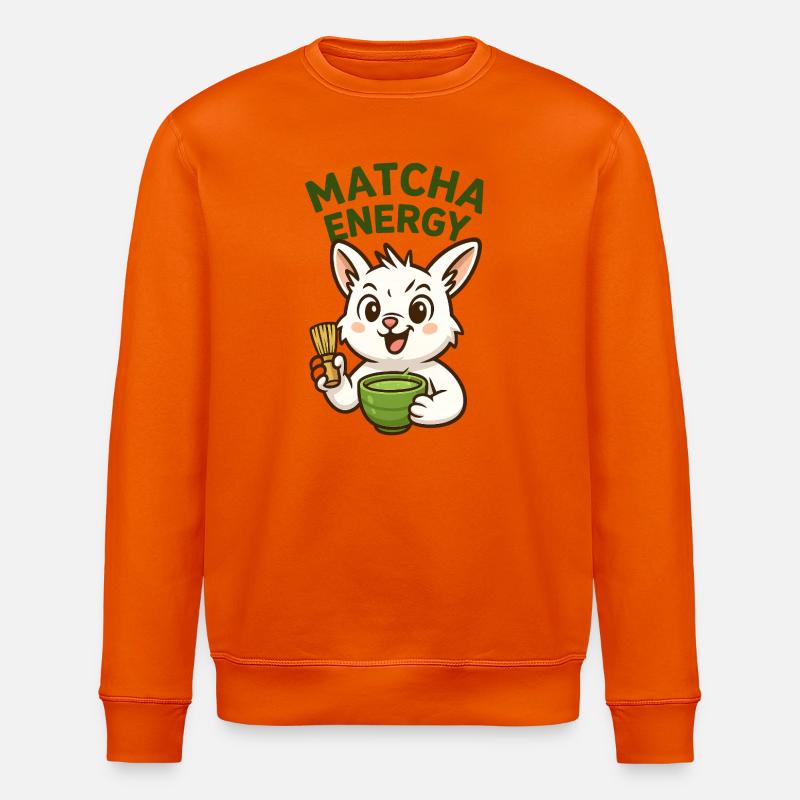 Matcha Energie Häschen Illustration - Stanley/Stella Unisex Bio-Sweatshirt ROLLER - Tieforange