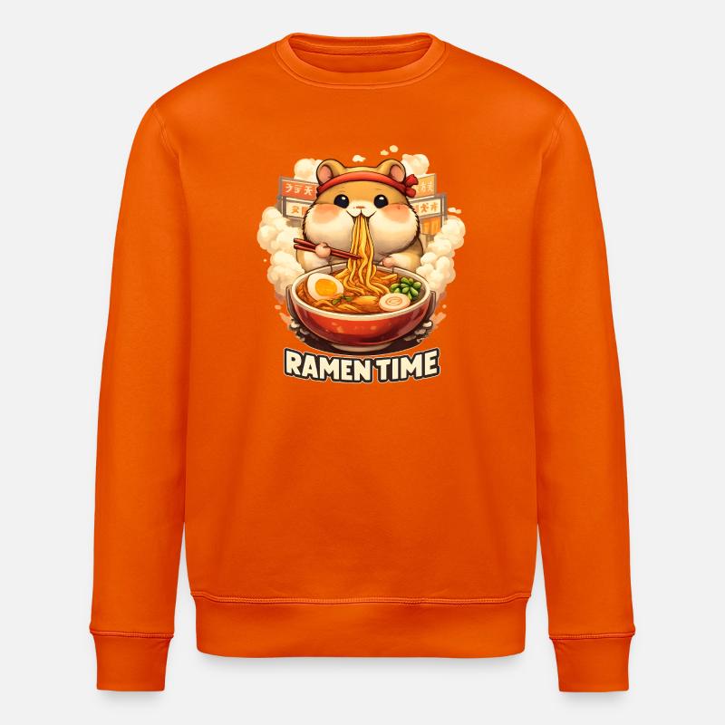 Hamster Ramen Time Kawaii Nudeln - Stanley/Stella Unisex Bio-Sweatshirt ROLLER - Tieforange