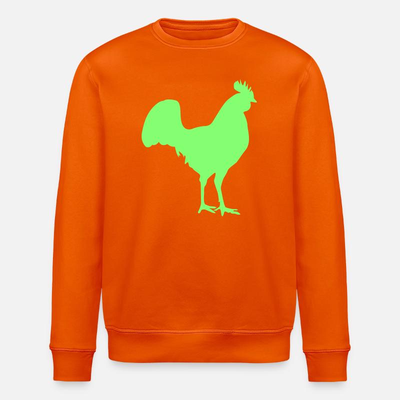 Hahn Rooster Silhouette - Stanley/Stella Unisex Bio-Sweatshirt ROLLER - Tieforange