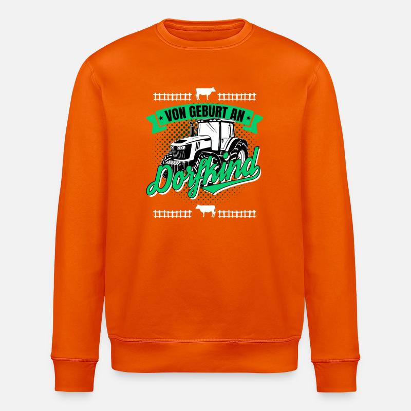 Von Geburt an Dorfkind - Stanley/Stella Unisex Bio-Sweatshirt ROLLER - Tieforange