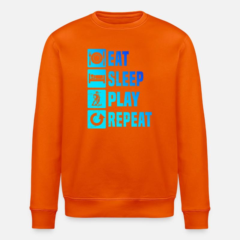 Modernes Floorball Artwork - Stanley/Stella Unisex Bio-Sweatshirt ROLLER - Tieforange