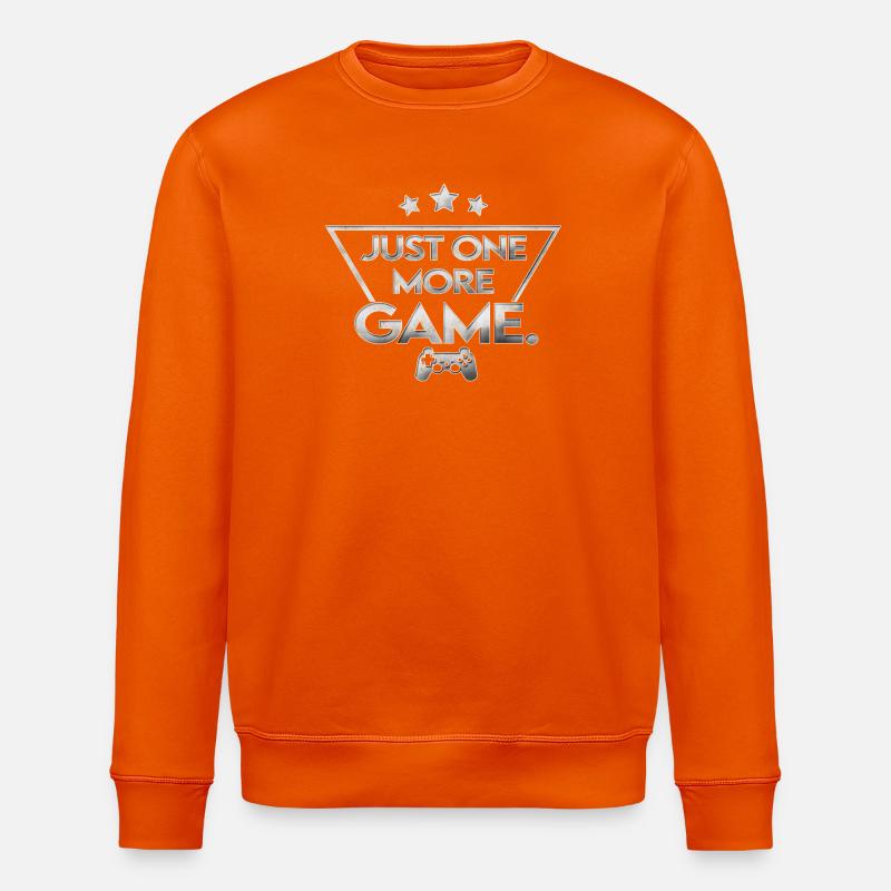 Just_one_more_game_ _silber_muster_ - Stanley/Stella ROLLER Unisex Organic Sweatshirt - bright orange