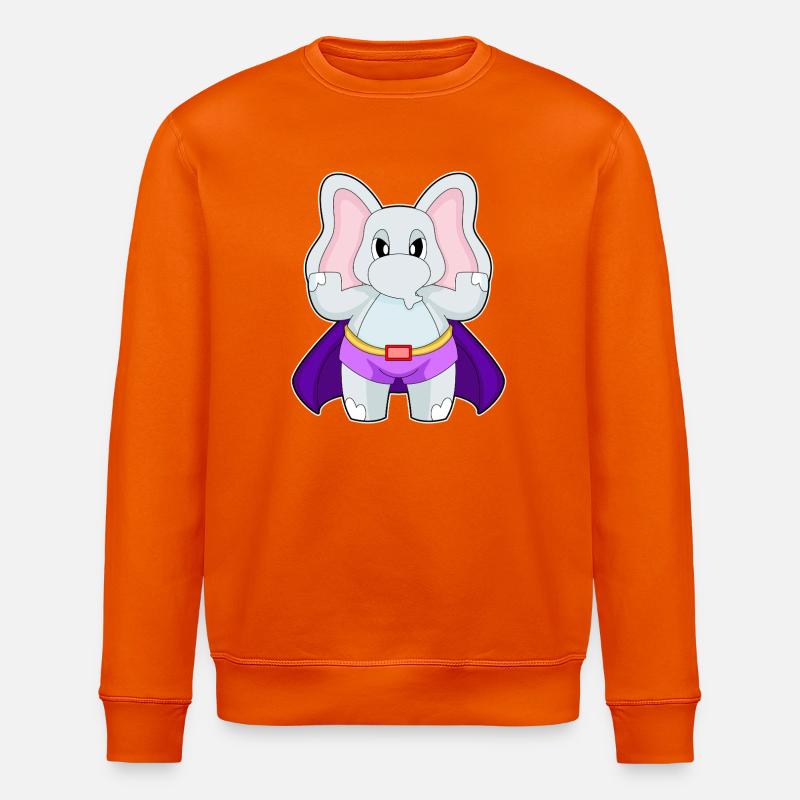 Elefant Superheld Umhang - Stanley/Stella Unisex Bio-Sweatshirt ROLLER - Tieforange