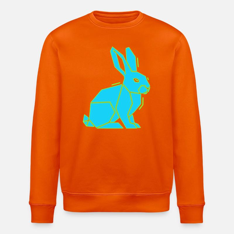 Geometrischer Hase Low Poly Modern - Stanley/Stella Unisex Bio-Sweatshirt ROLLER - Tieforange