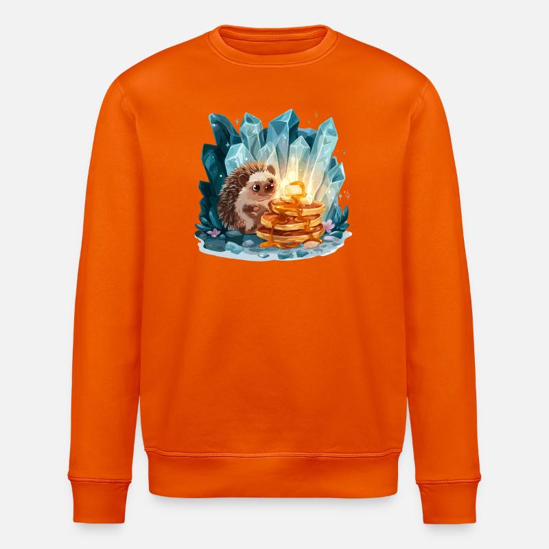 Igel mit goldenen Pfannkuchen - Stanley/Stella Unisex Bio-Sweatshirt ROLLER - Tieforange
