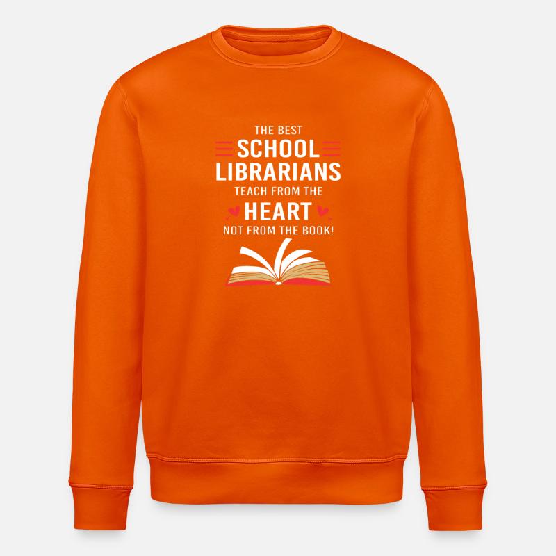 Bookworm Library Reading - Stanley/Stella ROLLER Unisex Organic Sweatshirt - bright orange