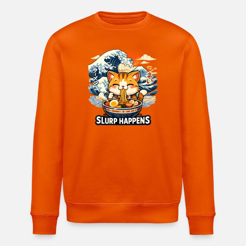 Ramen Neko Great Wave - Stanley/Stella Unisex Bio-Sweatshirt ROLLER - Tieforange