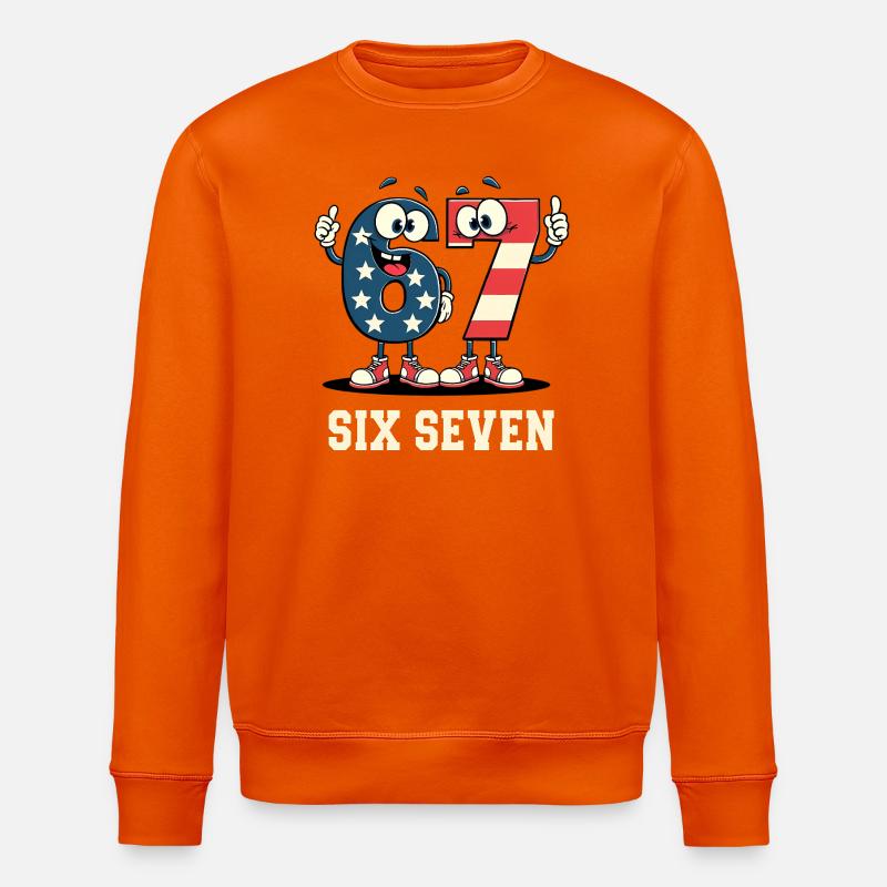 US Flag 67 Memes Six Seven - Stanley/Stella Unisex Bio-Sweatshirt ROLLER - Tieforange