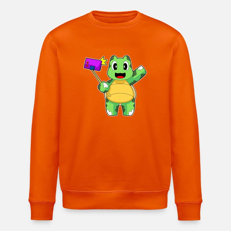 Turtle Smartphone - Stanley/Stella ROLLER Unisex Organic Sweatshirt - bright orange