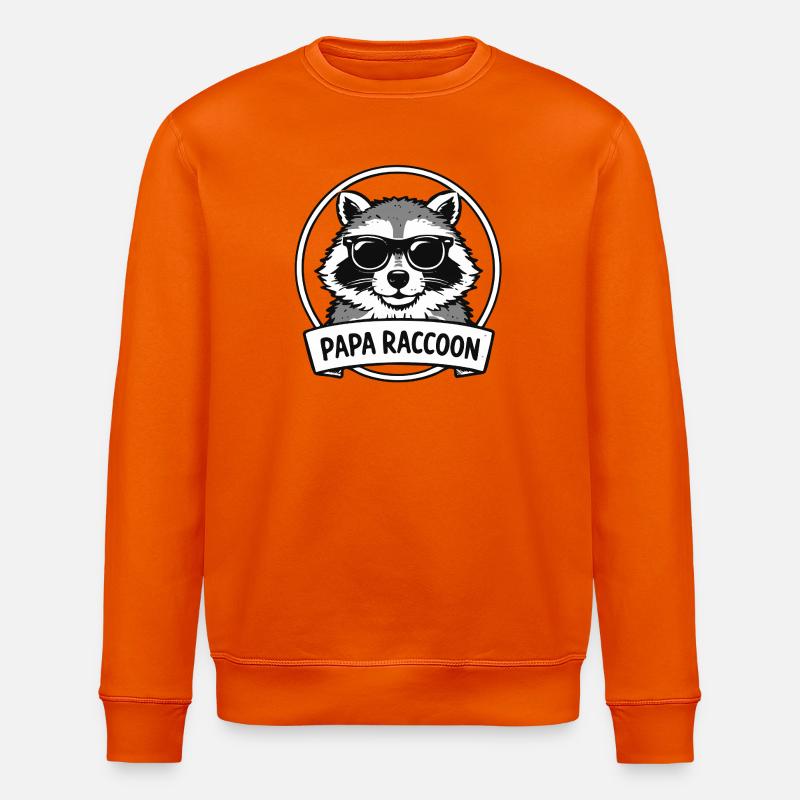 Papa Waschbär mit Sonnenbrille - Stanley/Stella Unisex Bio-Sweatshirt ROLLER - Tieforange