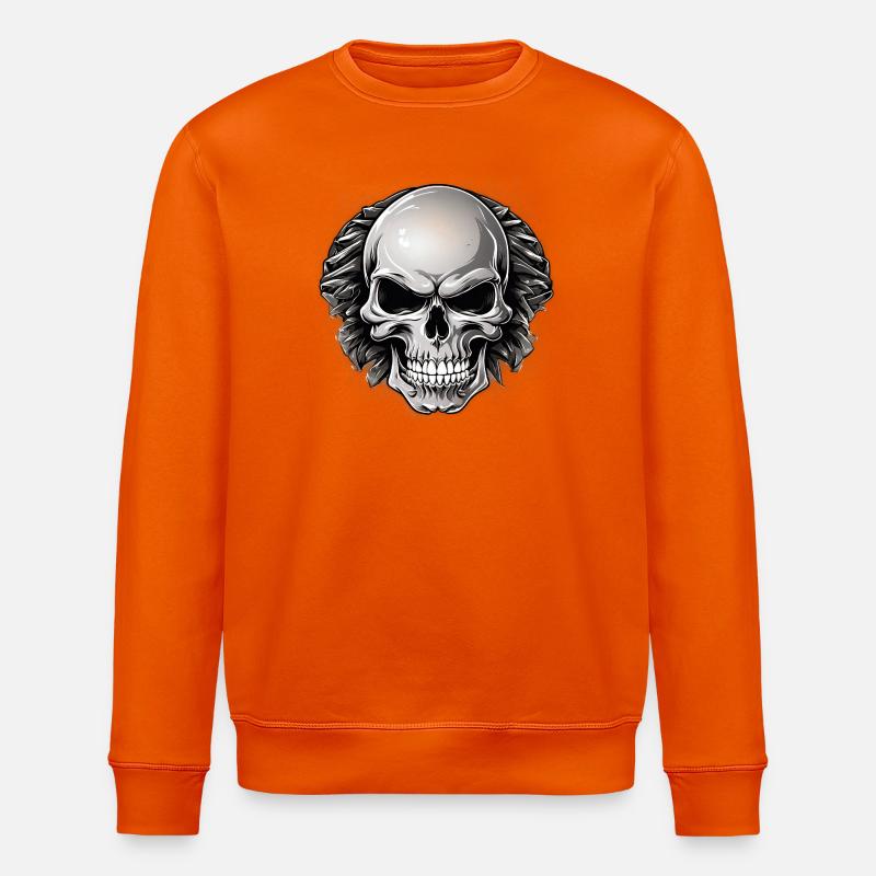 Schädel mit Lorbeer Gothic Tattoo - Stanley/Stella Unisex Bio-Sweatshirt ROLLER - Tieforange