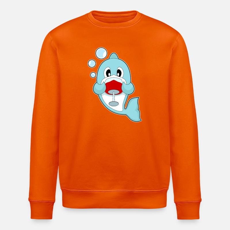 Delfin Rotwein - Stanley/Stella Unisex Bio-Sweatshirt ROLLER - Tieforange