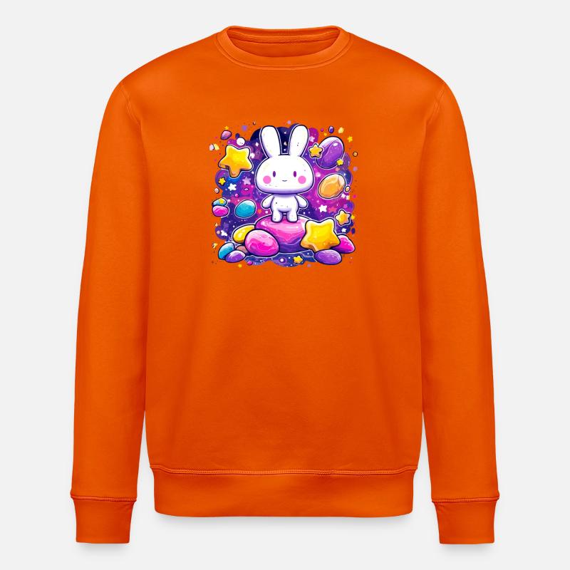 Wunderhäschen im Sternennest - Stanley/Stella Unisex Bio-Sweatshirt ROLLER - Tieforange