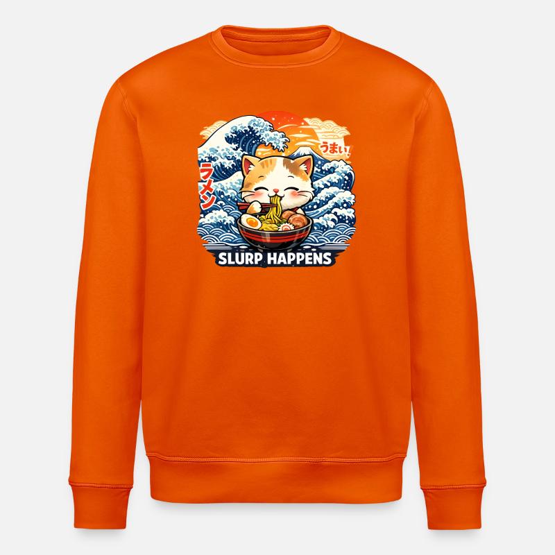 Ramen Katze Slurp Happens - Stanley/Stella Unisex Bio-Sweatshirt ROLLER - Tieforange