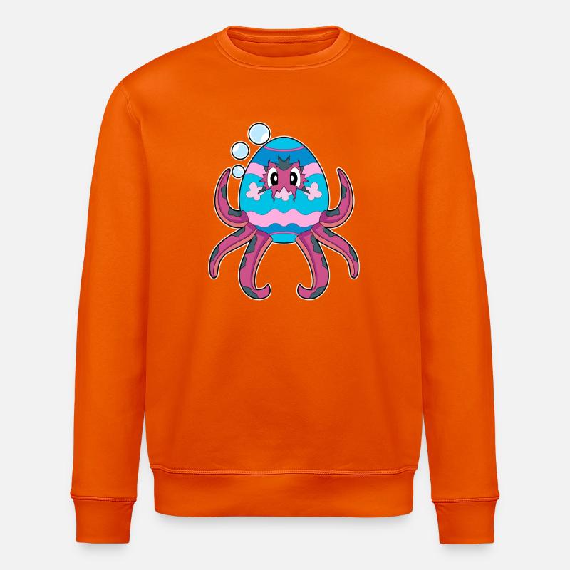 Œuf de Pâques pieuvre - Sweat bio ROLLER Stanley/Stella Unisexe - orange profond