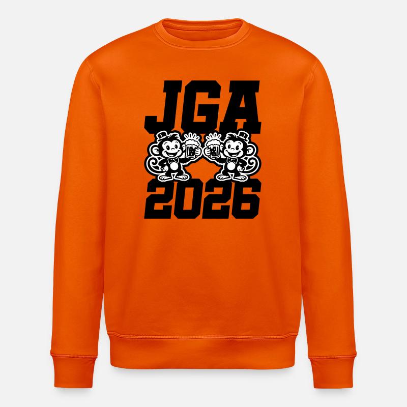 Jga 2026 Junggesellenabschied Affen - Stanley/Stella Unisex Bio-Sweatshirt ROLLER - Tieforange