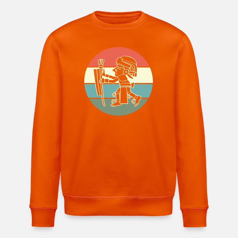 aztec Maya kalender Inka - Stanley/Stella Unisex Bio-Sweatshirt ROLLER - Tieforange