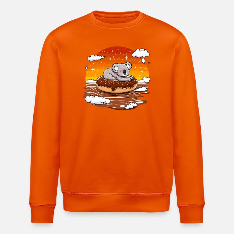 Koala auf Donut im Abendrot - Stanley/Stella Unisex Bio-Sweatshirt ROLLER - Tieforange