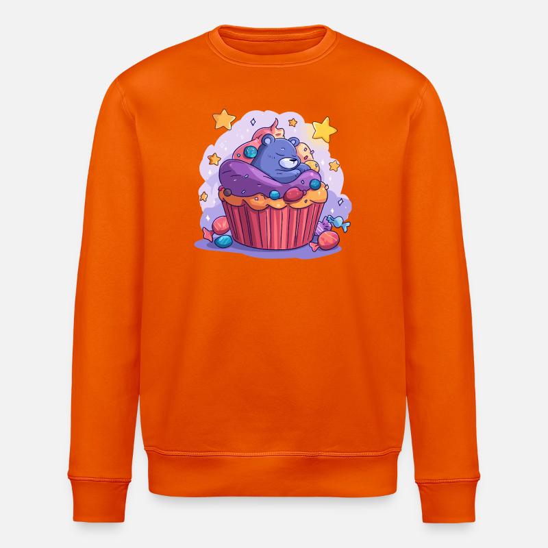 Süßer Bären Cupcake Traum - Stanley/Stella Unisex Bio-Sweatshirt ROLLER - Tieforange