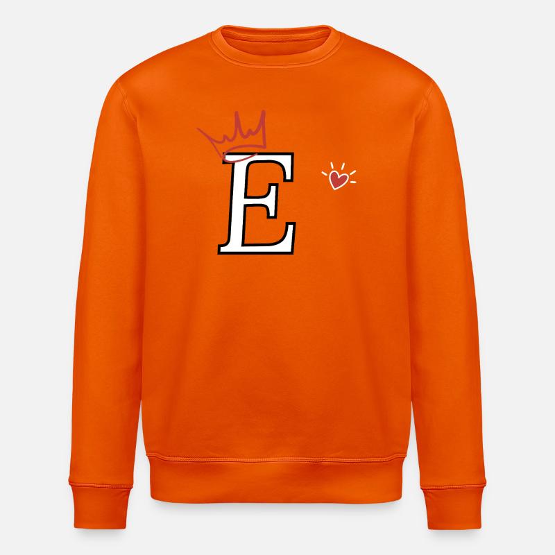Lettre e couronne cœur  - Sweat bio ROLLER Stanley/Stella Unisexe - orange profond