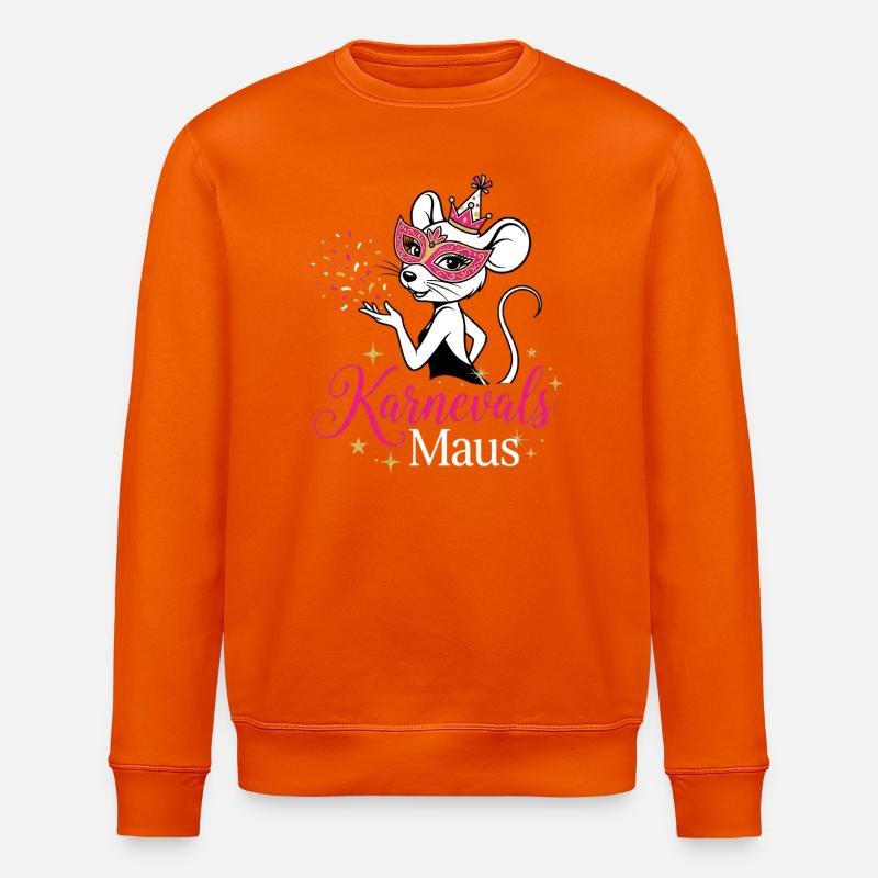 Karnevals Maus - Kölsche Mädche , Tierkostüm  - Stanley/Stella Unisex Bio-Sweatshirt ROLLER - Tieforange