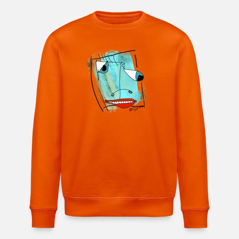 Abstraktes Gesichtsdesign Aquarell - Stanley/Stella Unisex Bio-Sweatshirt ROLLER - Tieforange