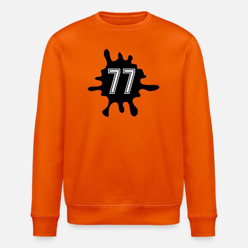 Klecks 77 Zahl - Stanley/Stella Unisex Bio-Sweatshirt ROLLER - Tieforange