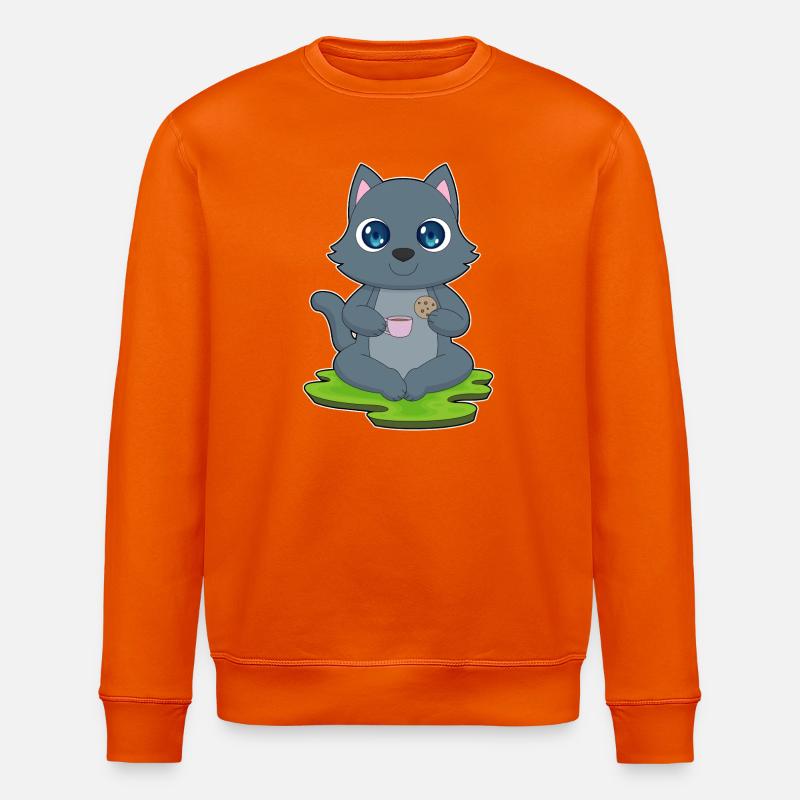 Chat Café Cookie - Sweat bio ROLLER Stanley/Stella Unisexe - orange profond