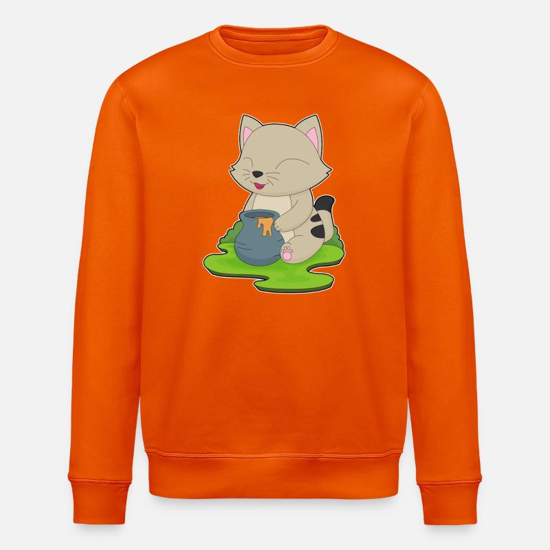 Katze Honig - Stanley/Stella Unisex Bio-Sweatshirt ROLLER - Tieforange