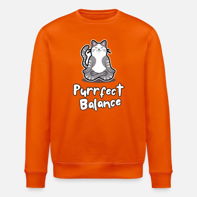 Purrfektes Gleichgewicht - Stanley/Stella Unisex Bio-Sweatshirt ROLLER - Tieforange