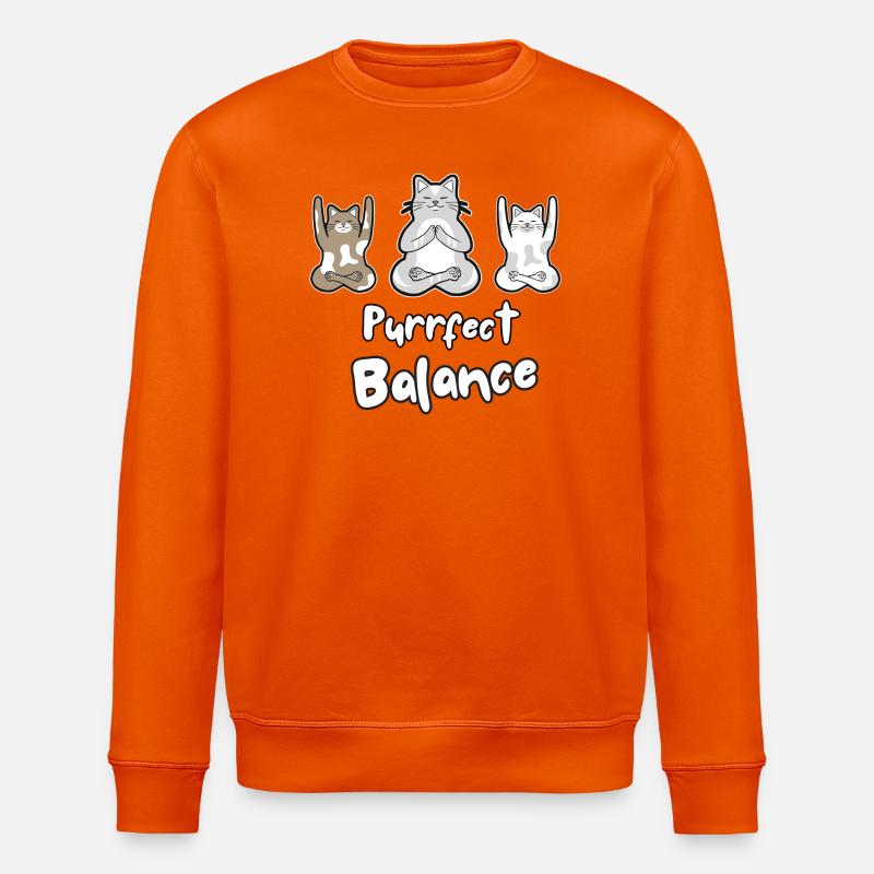 Purrfektes Gleichgewicht – CAT - Stanley/Stella Unisex Bio-Sweatshirt ROLLER - Tieforange