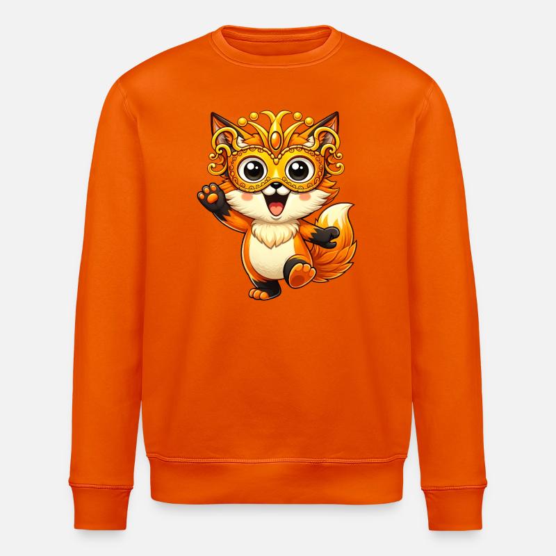 Carnival Fox Disguise Carnival Dancing Joy - Stanley/Stella ROLLER Unisex Organic Sweatshirt - bright orange