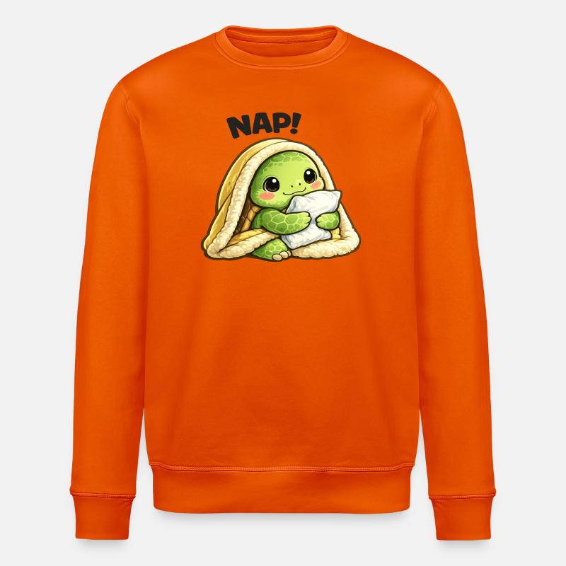 Kuschelige Schildkröte unter Decke - Stanley/Stella Unisex Bio-Sweatshirt ROLLER - Tieforange