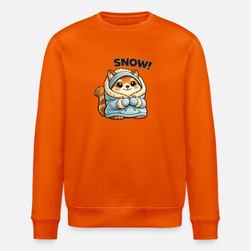 Renard en pull d’hiver - Sweat bio ROLLER Stanley/Stella Unisexe - orange profond