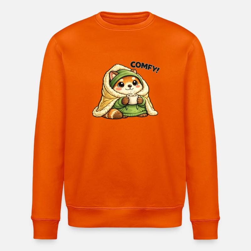 Kuschelpanda im Wintermantel - Stanley/Stella Unisex Bio-Sweatshirt ROLLER - Tieforange