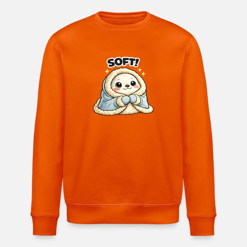 Kuschel-Maskottchen im Wintermantel - Stanley/Stella Unisex Bio-Sweatshirt ROLLER - Tieforange